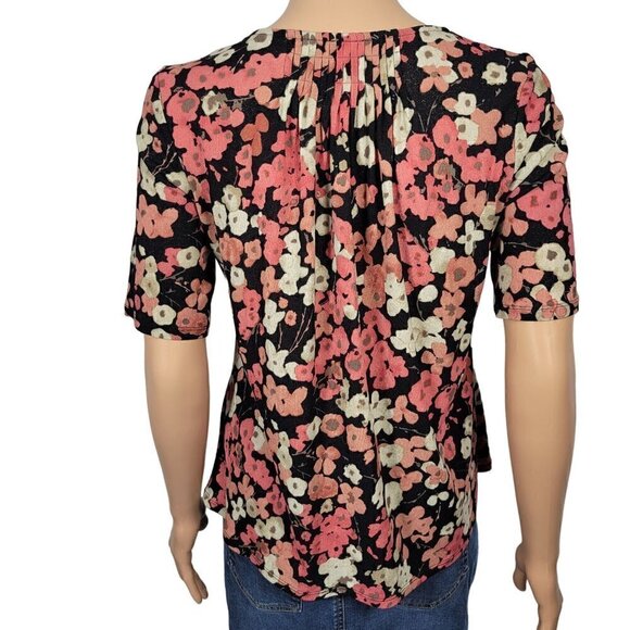 J. Jill Women's Floral Gathered Front Square Neckline 3/4 Sleeve Blouse Size S - Picture 6 of 10